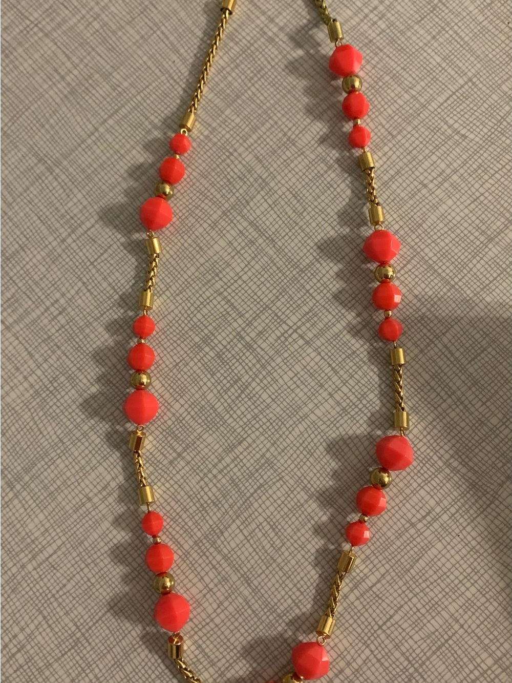 kate spade Gold Tone Necklace with Coral-Red Beads